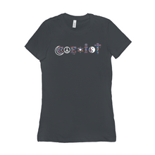 Load image into Gallery viewer, COEXIST Heart Art Women's SLIM FIT Short Sleeve T-Shirts - 4 Colors
