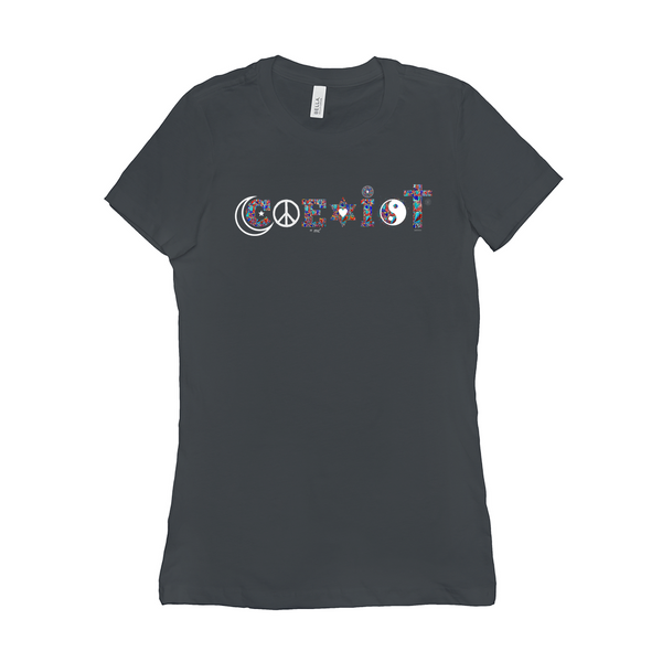COEXIST Heart Art Women's SLIM FIT Short Sleeve T-Shirts - 4 Colors