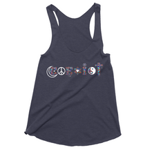 Load image into Gallery viewer, Coexist Peace Love Tank Top with Allie for the Soul Heart Art - 2 Colors