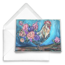 Load image into Gallery viewer, Floral Chicken Art Greeting Cards; Set of 10, 30, 50