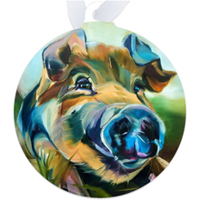 Load image into Gallery viewer, Animal Sanctuary Pig Art Holiday Metal Ornament - Flip from Odd Man Inn Animal Refuge
