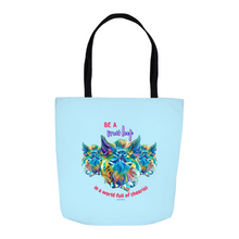 Load image into Gallery viewer, Be a Fruit Loop Tote Bag with Colorful Pig Portrait - Light Blue
