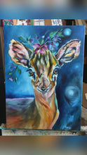 Load and play video in Gallery viewer, Garden Fairy Deer Original Oil Painting 18 x 24
