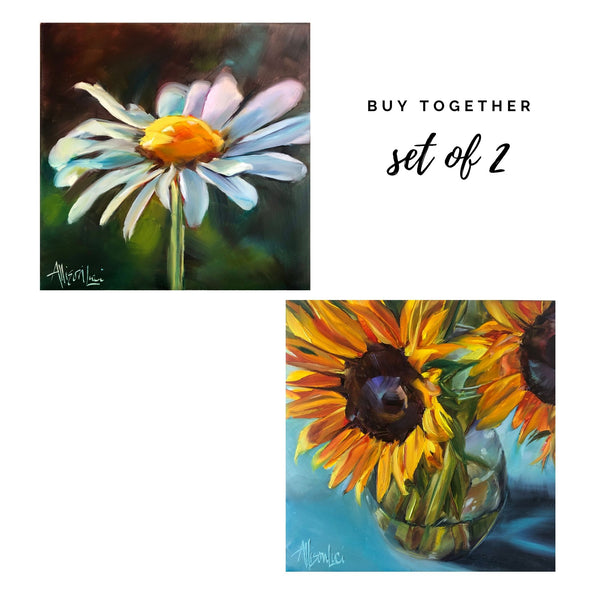 flower paintings set of 2 allison luci allie for the soul sunflowers daisy art 