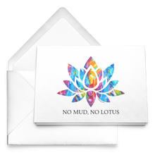 Load image into Gallery viewer, No Mud No Lotus Blank Greeting Cards Set of 10, 30, 50 with Allison Luci Original Art
