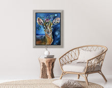 Load image into Gallery viewer, Doe Garden Fairy Deer with Flower CRown Oil Painting Allie for the Soul Allison Luci Art Magical Artwork Mystical Nursery Room Art Decor