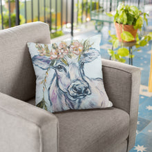 Load image into Gallery viewer, Pretty Cow Throw Pillow "Heidi Cow" Allison Luci Art