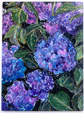 Load image into Gallery viewer, Whimsical Hydrangeas Colorful Original Art 9” x 12”