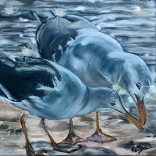 Load image into Gallery viewer, Seagulls in Sparkling Water Original Art 12” x 12”