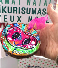 Load image into Gallery viewer, Pig Snout Heart Ornaments Hand Painted on Tree Slices