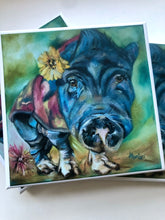 Load image into Gallery viewer, Piggie Portrait Grandma Lucy Canvas Print 8” x 8”