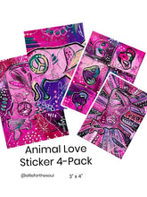 Load image into Gallery viewer, Animal LOVE 4- Pack of Stickers