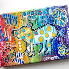 Load image into Gallery viewer, Áine Rainbow Pig Original Art 5” x 7”