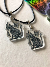 Load image into Gallery viewer, Cat with Art and Symbols on a Necklace - OM Cat