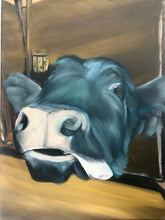 Load image into Gallery viewer, Tongue out Tuesday Cow Original Art 12” x 16”