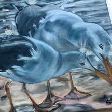 Load image into Gallery viewer, Seagulls in Sparkling Water Original Art 12” x 12”