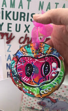 Load image into Gallery viewer, Pig Snout Heart Ornaments Hand Painted on Tree Slices
