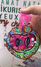 Load image into Gallery viewer, Pig Snout Heart Ornaments Hand Painted on Tree Slices