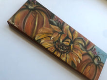Load image into Gallery viewer, Pumpkins and Sunflowers Original Art 4”x 12”