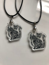Load image into Gallery viewer, Cat with Art and Symbols on a Necklace - OM Cat