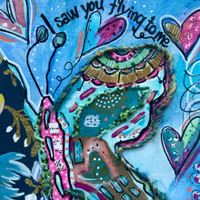 Load image into Gallery viewer, Butterfly LOVE Collage - Full of TEXTURE - Mixed Media 10" x10"