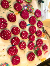 Load image into Gallery viewer, Pig Snout Heart Ornaments Hand Painted on Tree Slices
