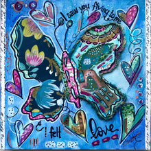 Load image into Gallery viewer, Butterfly LOVE Collage - Full of TEXTURE - Mixed Media 10" x10"