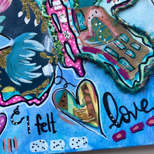 Load image into Gallery viewer, Butterfly LOVE Collage - Full of TEXTURE - Mixed Media 10" x10"