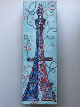 Load image into Gallery viewer, Whimsical Eiffel Tower Original Painting 4” x 12”