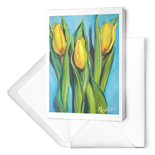 Load image into Gallery viewer, tulips greeting cards notecards set of 10 blank cards with envelopes with original art fro allison luci