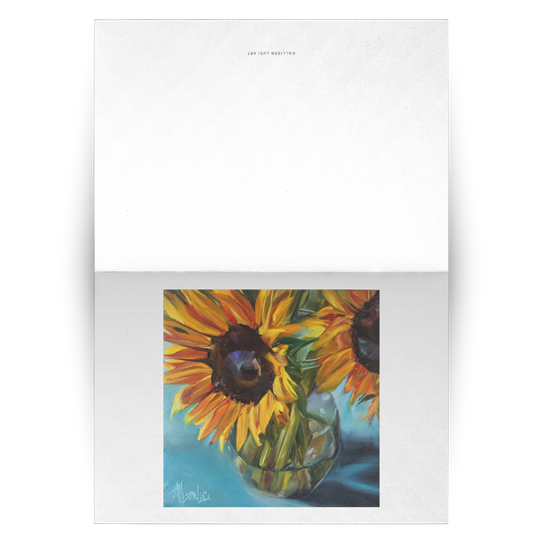 Sunflower Greeting Cards from Original Art; Set of 10, 30, 50