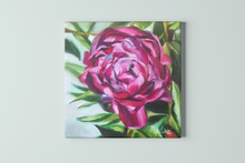Load image into Gallery viewer, Peony Bud Gallery Wrapped Canvas of Oil Original Friendship Blooms Allison Luci
