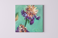 Load image into Gallery viewer, Discovered Treasure Iris Flower Painting Gallery Wrapped Canvas of Oil Original Allison Luci