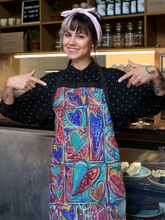 Load image into Gallery viewer, full of love kitchen apron artist apron gardening heart art allie for the soul