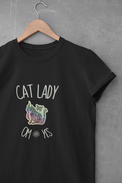Spiritual Cat Lady T-Shirts OM Yes! UNISEX Comfort Fit 5 Colors