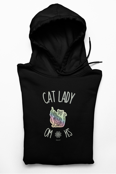 Cat Lady, OM Yes Hoodie (No-Zip/Pullover) - 3 Colors