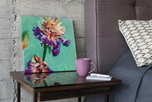 Load image into Gallery viewer, Discovered Treasure Iris Flower Painting Gallery Wrapped Canvas of Oil Original Allison Luci