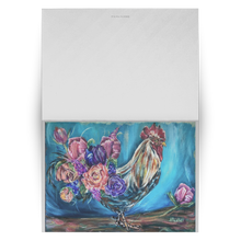 Load image into Gallery viewer, Floral Chicken Art Greeting Cards; Set of 10, 30, 50