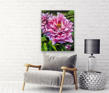 Load image into Gallery viewer, Peony Painting Live Life in Full Bloom Gallery Wrapped Canvas Print