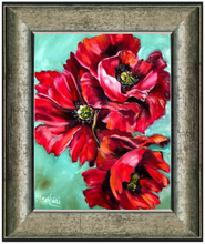 Load image into Gallery viewer, poppy flower hope remembrance peace oil painting print allison luci allie for the soul