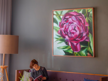 Load image into Gallery viewer, Peony Bud Gallery Wrapped Canvas of Oil Original Friendship Blooms Allison Luci