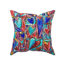 Load image into Gallery viewer, Colorful Heart Art Throw Pillow
