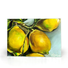 Load image into Gallery viewer, Lemon Art Glass Kitchen Cutting Board from Original Oil Painting
