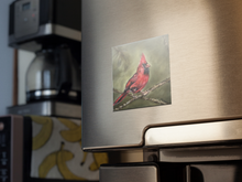 Load image into Gallery viewer, red winged messenger cardinal painting allison luci art magnet