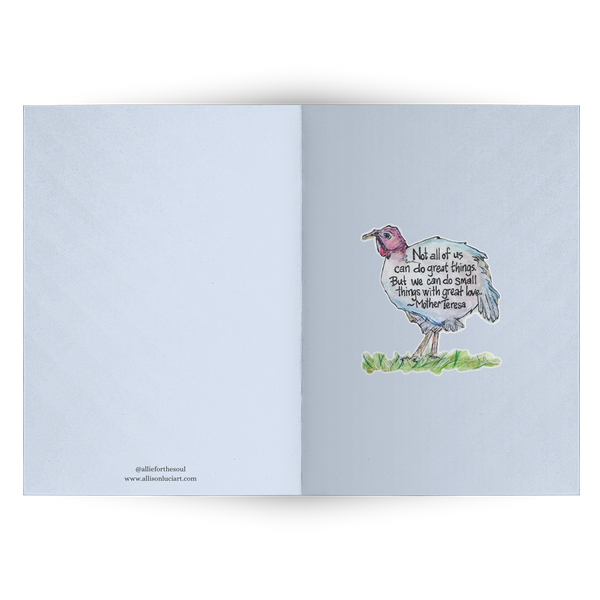 Sweet Turkey with Mother Teresa Quote Cards - Set of 10, 30, 50