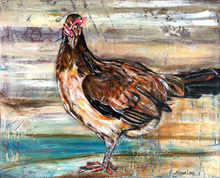 Load image into Gallery viewer, Chicken Gallery Wrapped Canvas Print of Painting