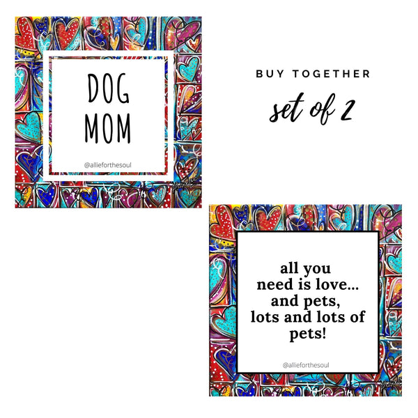 set of 2 magnets allie for the soul heart art rainbow dog mom dog lovers animal lovers