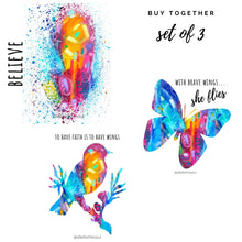 Load image into Gallery viewer, set of 3 inspirational magnets heart colorful art allison luci art fridge magnets love abstract art