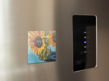 Load image into Gallery viewer, sunflower art magnet allison luci art painting