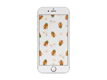 Load image into Gallery viewer, keep calm carrot on iphone android wallpaper allison luci art instant digital download carrots vegan vegetable art
